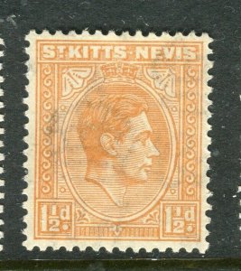 ST. KITTS; 1938 early GVI issue fine Mint hinged Shade of 1.5d. value