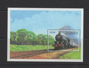 St. Vincent  #2598 (1998 Train King George V  sheet) VFMNH CV $4.15