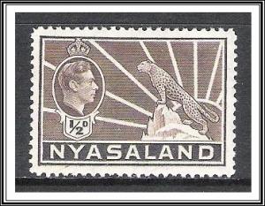 Nyasaland Protectorate #54A KG VI & Leopard MHR