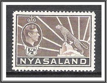 Nyasaland Protectorate #54A KG VI & Leopard MHR