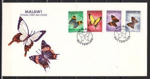 Malawi, Scott cat. 450-453. Butterflies issue. First day cover. ^