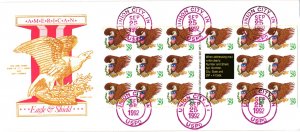 #2596 Eagle and Shield Full Booklet Pane UO cancel - GAMM Cachet