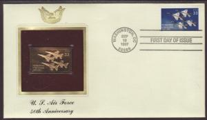 US Air Force 1997 PCS Gold Foil U/A FDC BIN