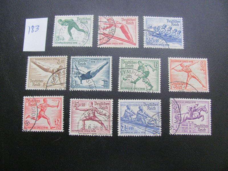 Germany 1935-36 USED SC B79-B89 SETS VF/XF 35 EUROS (183)