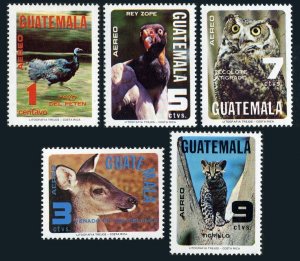 Guatemala C675-C679,MNH. Wildlife conservation 1979.Wild turkey,Deer,Horned owl.