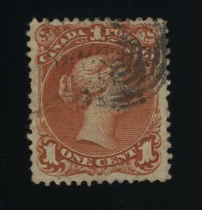 Canada 1868, 1 cent Large Queen VF-Used # 22