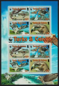 Turks and Caicos Birds WWF Red-tailed Hawk MS 2007 MNH SC#1482a-d