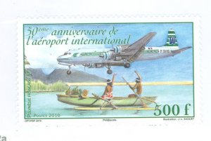 French Polynesia #1036  Single (Complete Set) (Plane)