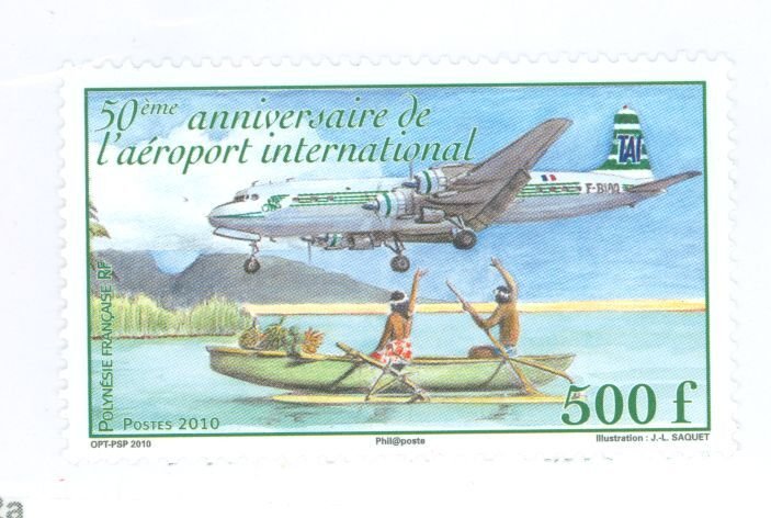 French Polynesia #1036 Mint (NH) Single (Complete Set) (Plane)