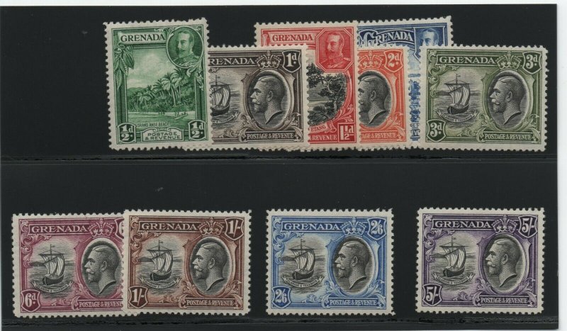 Grenada #114 - #123 Very Fine Mint Lightly Hinged Set