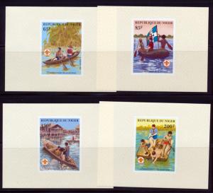 NIGER 1982 BOY SCOUTS SET OF IMPERF DELUXE SHEETS SCOTT 586-89