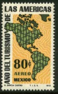 MEXICO C413, 80¢ Tourism Year of the Americas MINT, NEVER HINGED. VF..