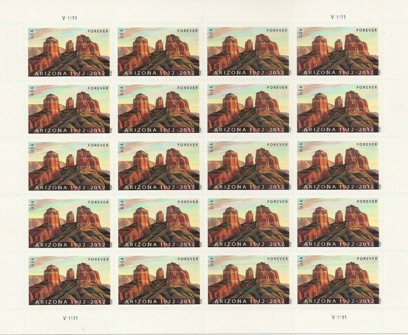 Arizona Statehood Full Sheet of 20 - Stamps Scott Scott 4627