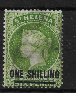 ST.HELENA SG30 1880 1/= YELLOW-GREEN USED - FAULTS