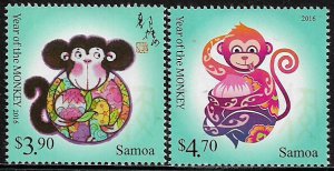 Samoa #1215-6 MNH Set - Year of the Monkey