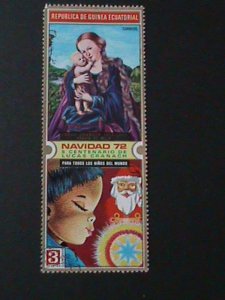 ​EQUATORIAL GUINEA -CHRISTMAS PAINTING-NAVADA'72-CTO LARGH STAMP VF FANCY C