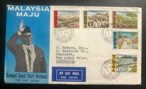 1966 Kuching Sarawak Malaysia First Day Cover FDC To Australia Sampul Surat Hari