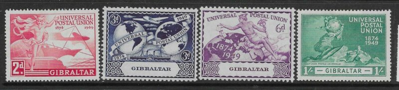 GIBRALTAR SG136/9 1949 U.P.U. SET MTD MINT