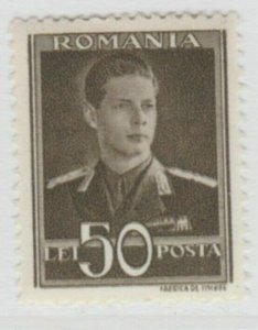 Romania King Michael 1940-42 Wmk Crowns and Monograms 50L MH* A18P26F751-