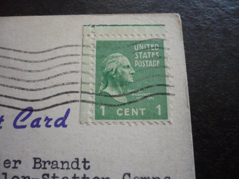 Postal History - USA - Scott# 804 - Used on Postacard