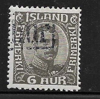 ICELAND 113, USED,  R.C, CHRISTIAN X,