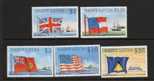 St Lucia # 1056-60 Ships & Flags MNH