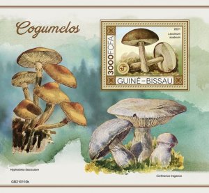 Guinea-Bissau - 2021 Birch Bolete Mushrooms - Stamp Souvenir Sheet - GB210110b 