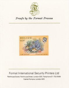 BELIZE 1984 MARINE LIFE imperf on FORMAT INT PROOF CARD