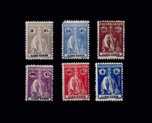 x CAPE VERDE 1926 MH CERES nice lot Sc#178,166-7,183M,O,R Mf#189-194 Mi#198-203
