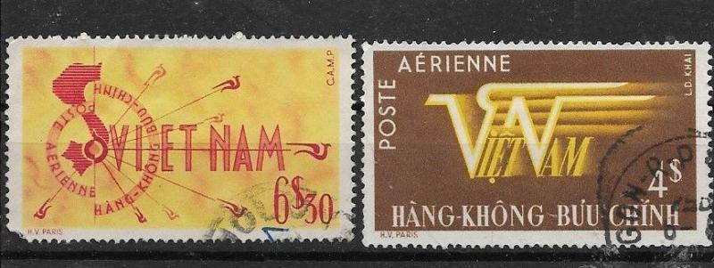 South Vietnam 1952-1953 Sc# C2,C4 Airmail CTO 