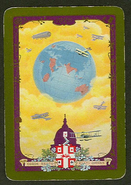 1926 Playing Card honoring Sir Cobham record flight AUSTRALIA & back