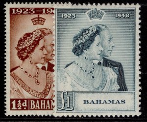 BAHAMAS GVI SG194-195, 1949 ROYAL SILVER WEDDING set, M MINT. Cat £40.