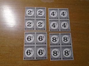 Grenada  #  J15-18   MNH   Blocks of 4