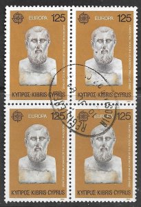 CYPRUS 1980 125m Zenon of Citium Europa Issue Block of 4 Sc 534 VFU