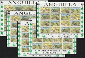 Anguilla WWF West Indian Iguana 5 Sheetlets A 1997 MNH SC#968 a-d