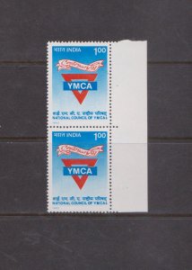 INDIA - 1992 CENTENARY OF YMCA NATIONAL COUNCIL - 2V PAIR MNH