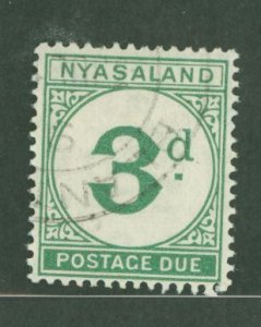 Nyasaland Protectorate #J3 Used Single