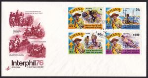 GHANA 1976 Interphil76 Bicentennial Exhibition/Scouting FDC