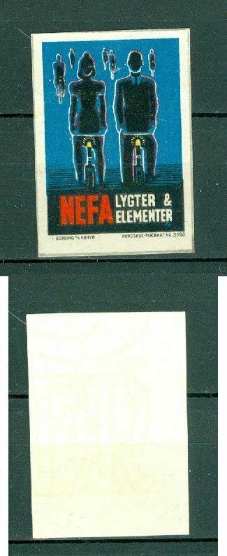 Denmark. Poster Stamp. NEFA Bicycle Lamp & Batteries.