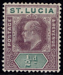 ST. LUCIA EDVII SG64, ½d dull purple & green, M MINT. Cat £13.