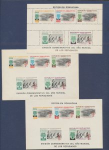 DOMINICAN REPUBLIC  - Scott B31 & B33 MNH, and CB20a hinged - Refugees - S/S