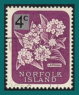 Norfolk Island 1966 Surcharge Lantana, used  #74,SG63