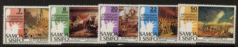 Samoa 428-32 MNH Ships, Flags, Uniforms, Cannon, Horses, US Bicentennial