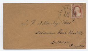 1850s Wilmington DE #11 cover to Delaware RR treasurer [S.3538]