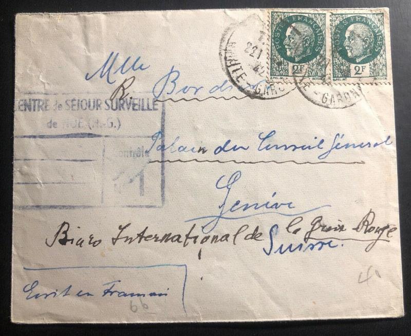 1942 France Concentration Internment Camp Noe Prisoner Cover To Redcross Swiss