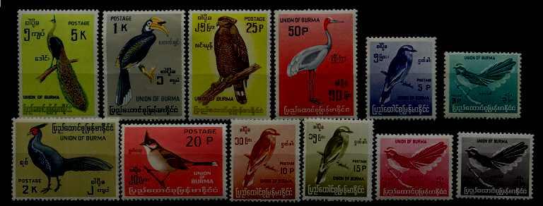 Burma 176-87 MNH Birds SCV47.40