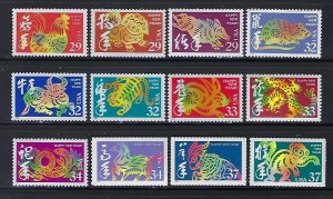 SET OF ALL 12 CHINESE NEW YEAR MNH SINGLES