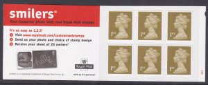 MB4a 2005 Baby 6 x 1st class stamps barcode booklet Self Adhesive - Cylinder W3