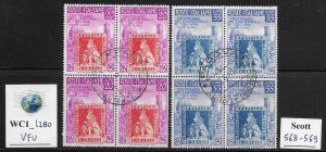 WC1_1280 ITALY.  Blocks of 1951 CENT. BOLLI TOSCANA set. Scott 568-569. Used
