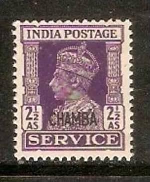 India Convention States -  CHAMBA 1941-46 2½ As KG VI SERVICE SG - O80 / Sc ...